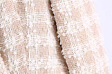 Elegant Luxury Lapel Long Sleeved Double Breasted Check tweed Blazer Women