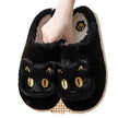 Winter Cotton Cat Slippers Soft Plush Comfy Warm Couple Slip-On House Cute Cat Face Slippers For Winte