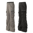 Solid Color Casual Multi-pocket Denim Jean Cargo Pants women
