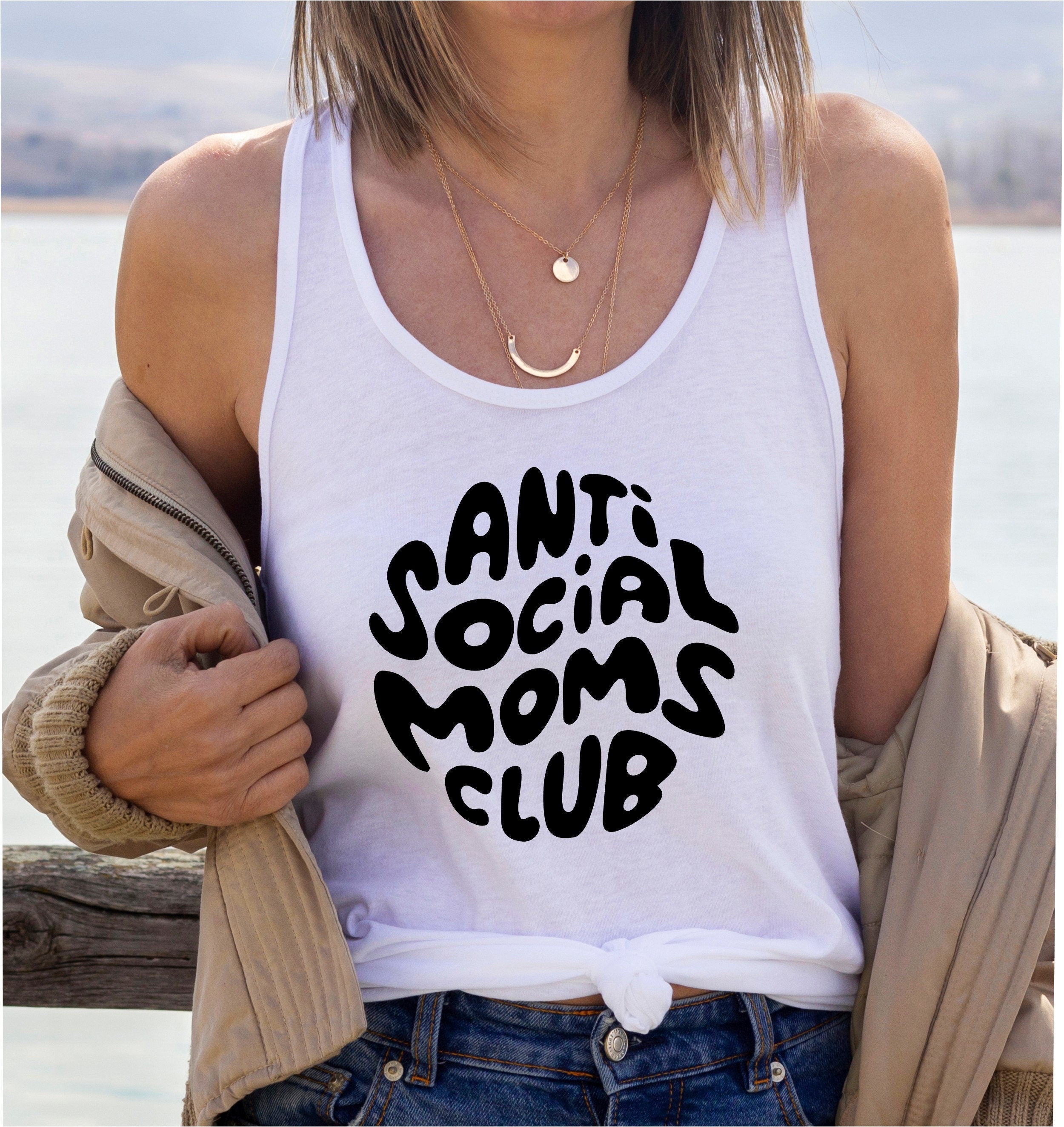 Anti Social Moms Club Racerback Tank Top