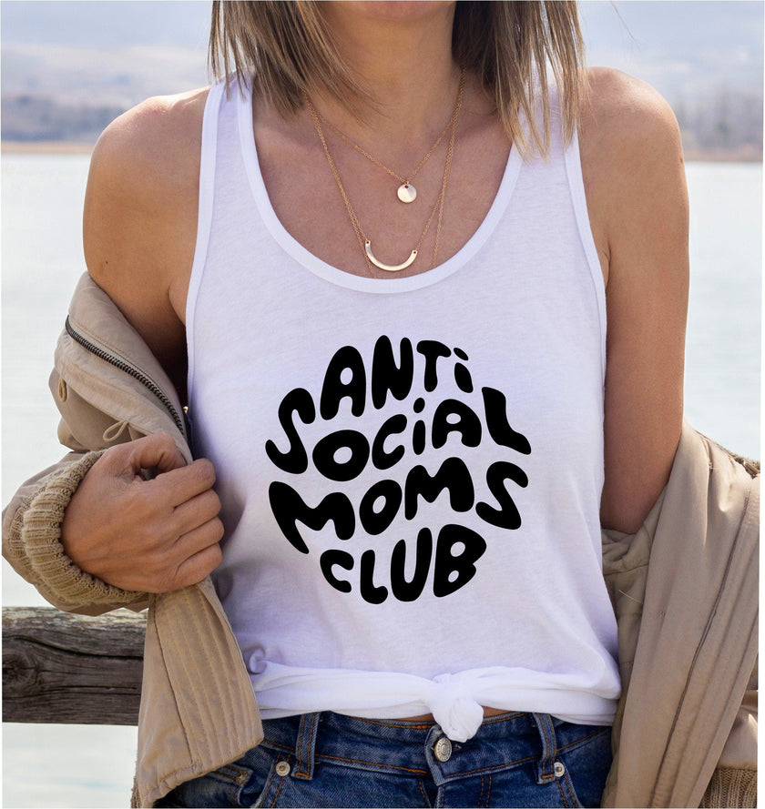 Anti Social Moms Club Racerback Tank Top