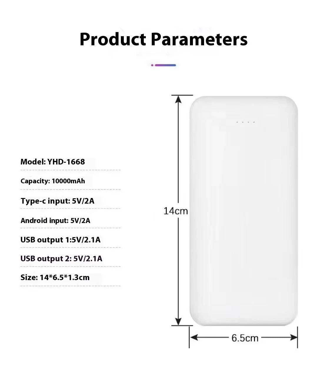 Fashion Ultra-thin Mini Mobile Power Bank