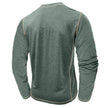 Mens Henley Long Sleeve – Slim Cotton Blend Casual Pullover