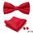 Men's Jacquard Bow Tie Set – Bow Tie, Pocket Square & Cufflinks | 36 Colors | Canada & USA