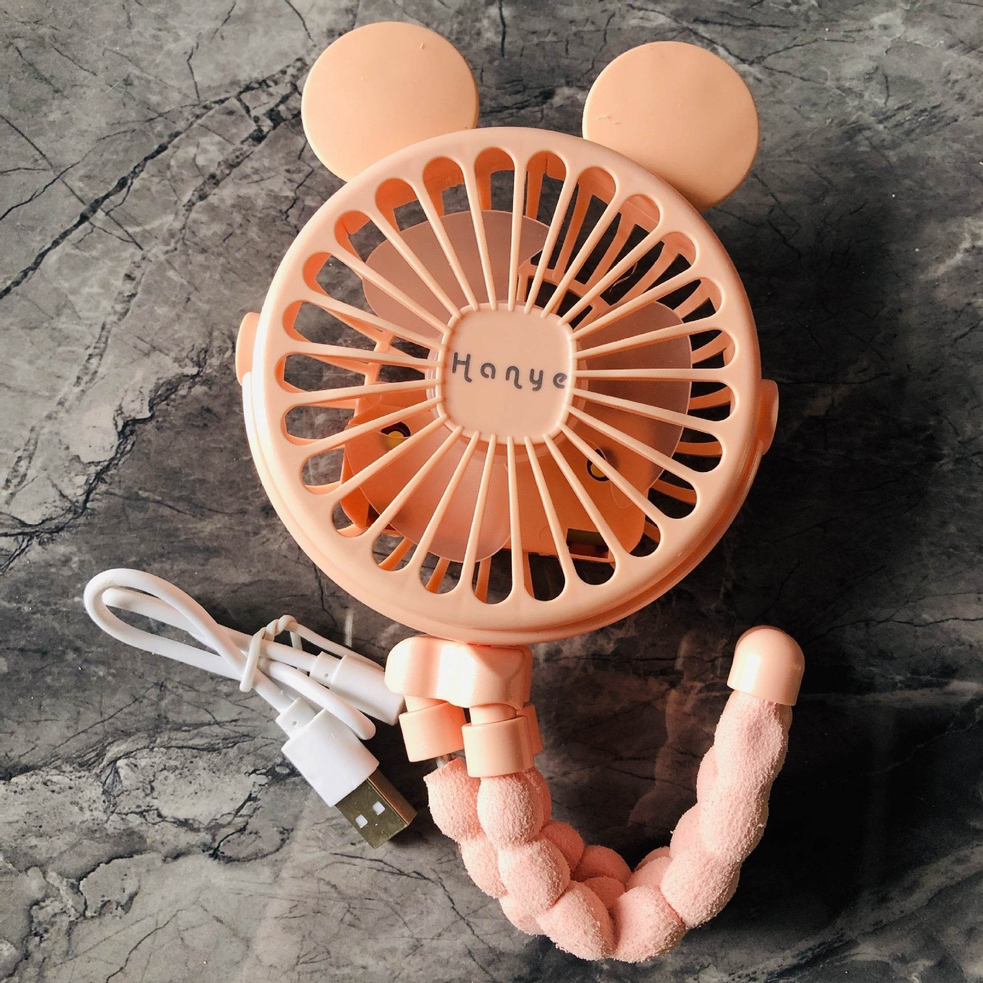 USB Powered summer heat Handheld fan with stand and Night light