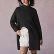 Stylish Cashmere Pullover Front Split Winter Tunic tops for Women