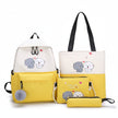 4-Piece Kids' Cartoon Cat School Backpack Set – Cute Waterproof Campus Bag (Yellow, Green, Blue, Black, Orange)