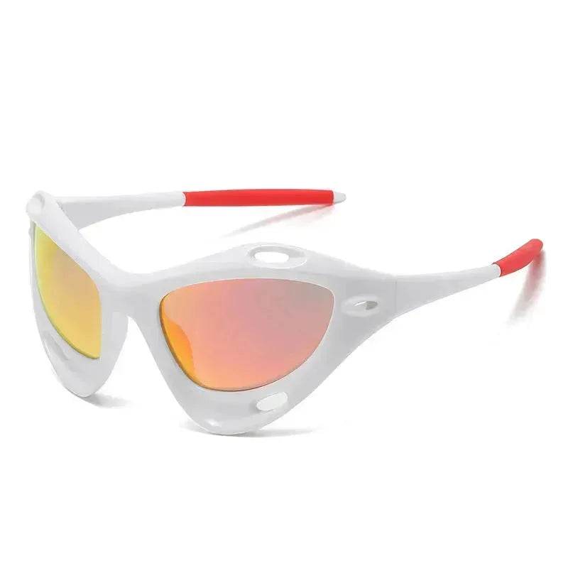 Fashion Large Frame Cat Eye Personality Hollow Out Cycling Sunglasses for Men