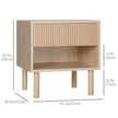 Laura Modern Bedside Table with Drawer and Open Shelf-Natural Wood