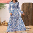 Elegant ladies Spring And Autumn Long Sleeve Floral maxi Dress