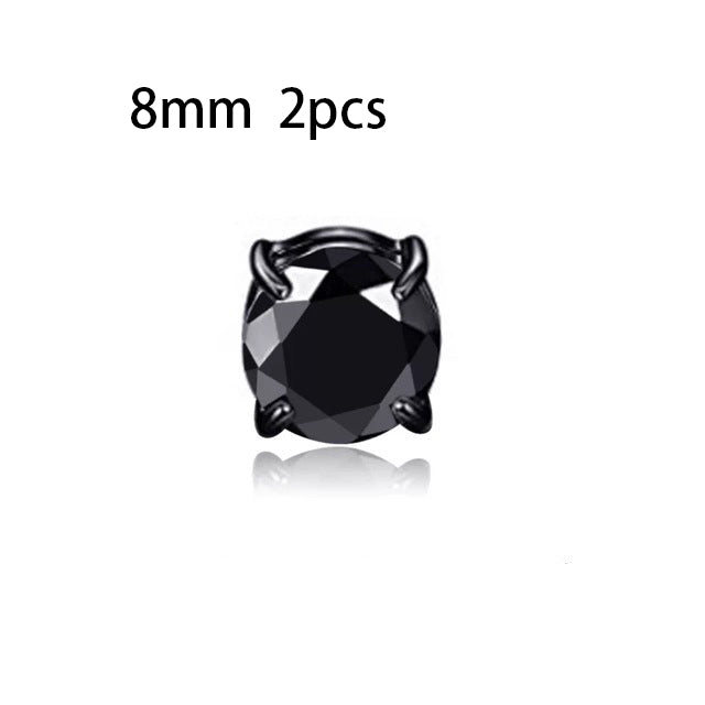 Unisex Zircon Magnetic Ear Clip – No Piercing Rhinestone Stud Earring in 6mm & 8mm