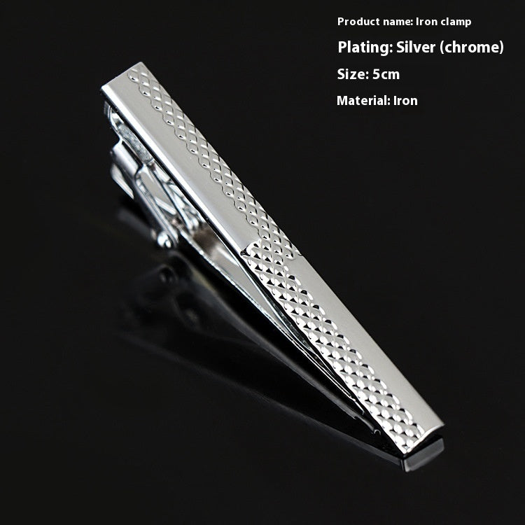 Men's Silver Electroplated Tie Clip – 25 Line Pattern Styles, 5cm Flat Head Business Tie Bar | Canada & USA