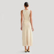 Elegant Knitted Sleeveless Dress With Single Breast Fashion Slim Round Neck Long Dresses Womens Clothing