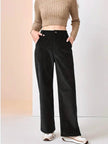 High Waist Drooping Slimming Casual Straight Pants Women's Corduroy Trousers