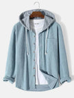 Men's Autumn And Button down Waffle Hoodie Cardigan