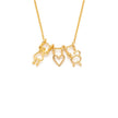 collier fille, coeur et chat
