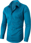 Men's Slim Fit Long Sleeve Business Dress Shirt – 12 Colors, S–3XL | Canada & USA