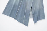 Fashionable Asymmetric High Waist Midi Denim Split Skirt