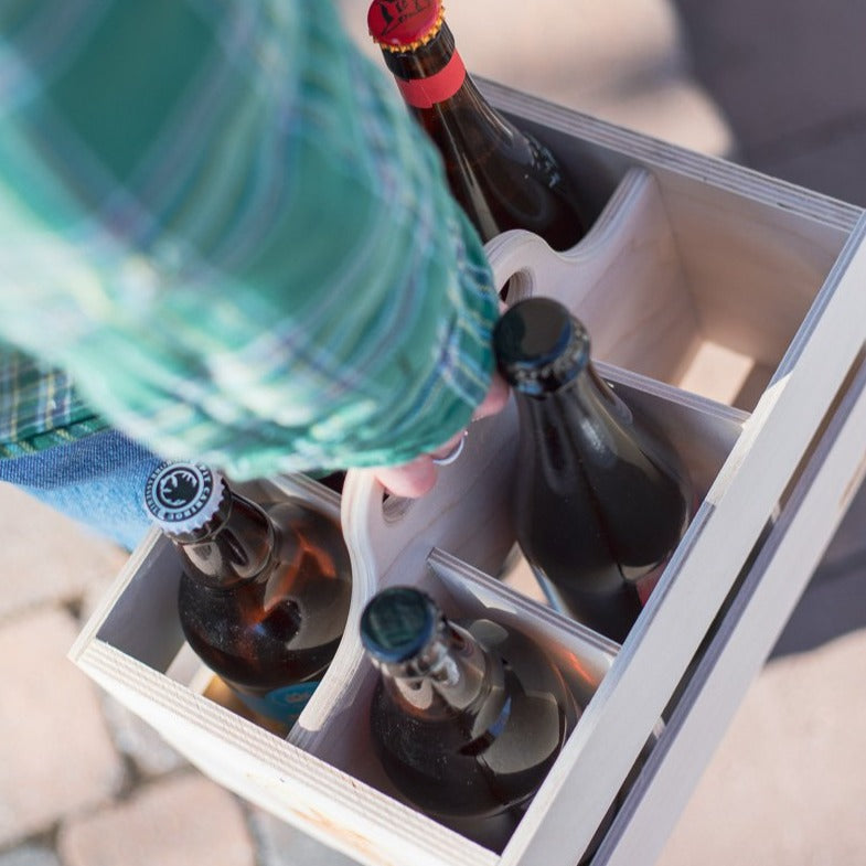 6-Pack - Boîte en bois pour bouteilles et canettes
