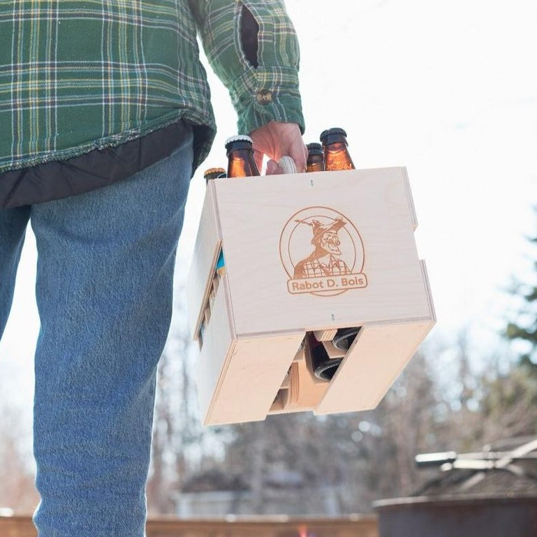 6-Pack - Boîte en bois pour bouteilles et canettes