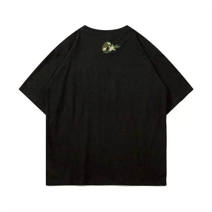 Camouflage Paste Cloth Embroidery Lettered Casual T-shirt