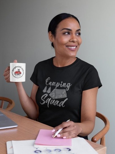 Camping Squad Rhinestone Shirt – Sparkle Glamping Bling Tee for Women | Blingdazzel