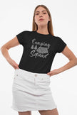 Camping Squad Rhinestone Shirt – Sparkle Glamping Bling Tee for Women | Blingdazzel