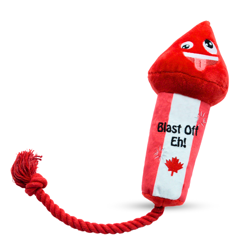 Canada Firework Dog Toy – Plush, Squeaky & Tug Rope