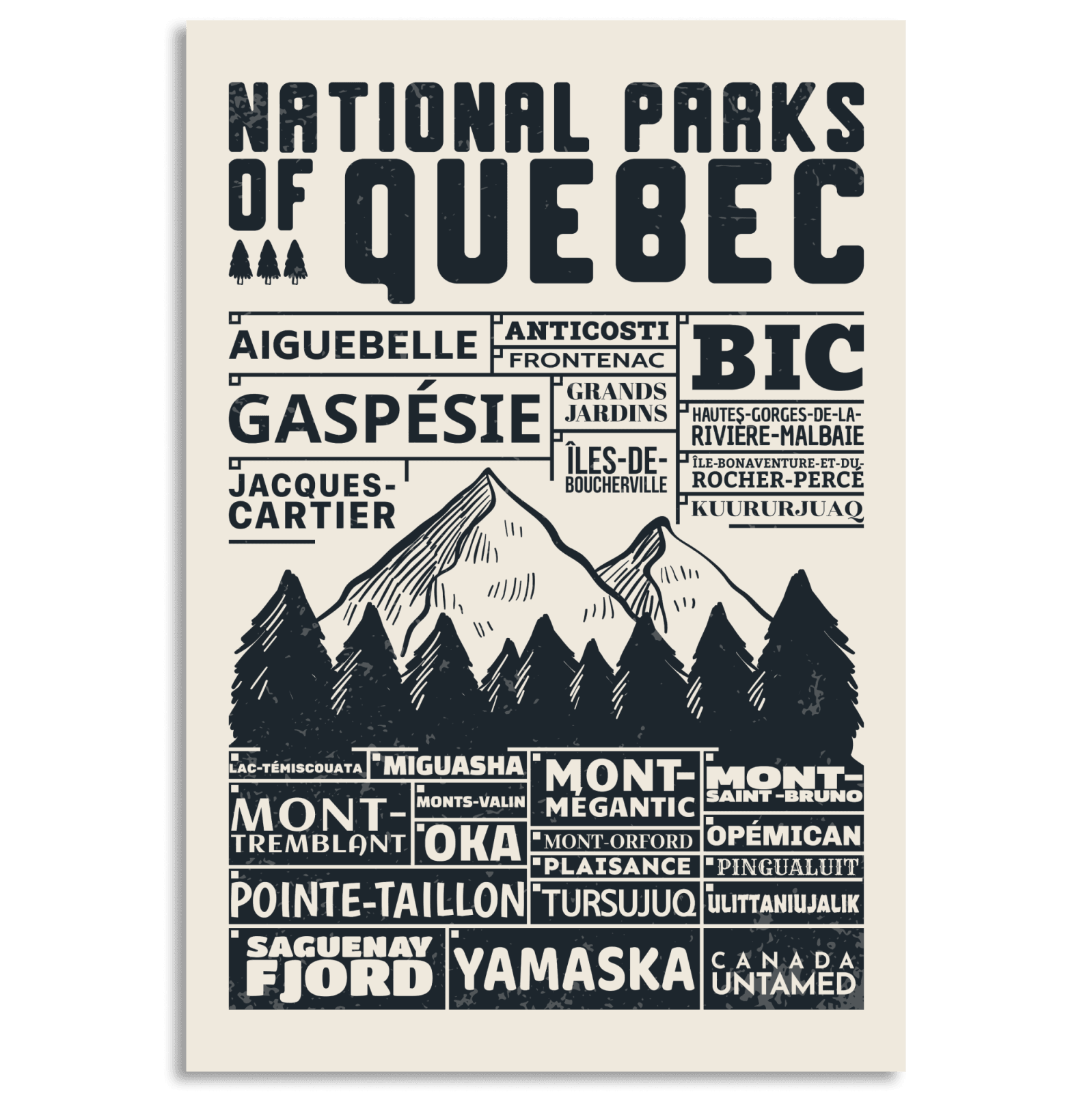 Canada National Parks Checklist Poster, Canada Parks