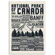 Canada National Parks Checklist Poster, Canada Parks