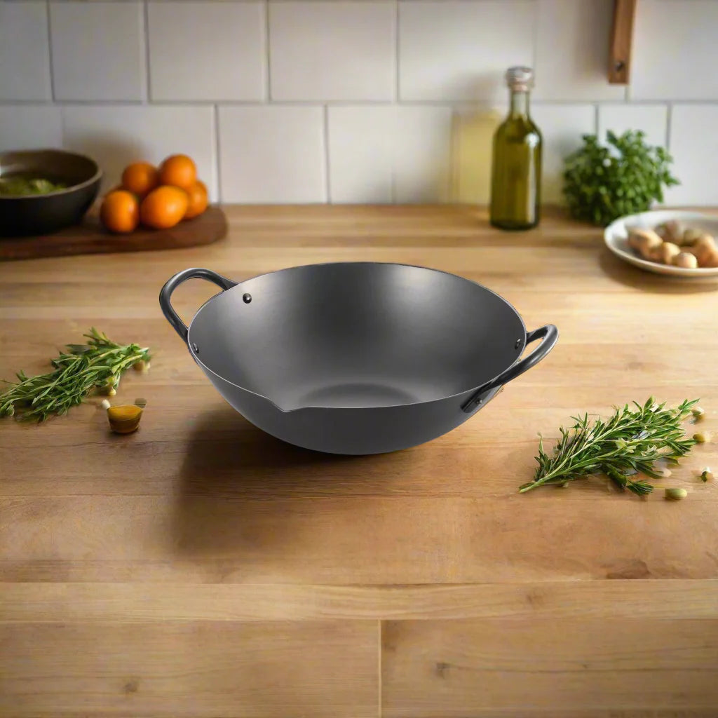 Yoshikawa Cook-Pal Ren Series 36 cm Guangdong Wok – Nitrided Carbon Steel