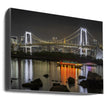 Art mural : Magnifique pont Rainbow Bridge avec le panorama de Tokyo en soirée.