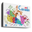 Carte illustrée du Canada avec des animaux, par Carla Daly, pour décoration murale.