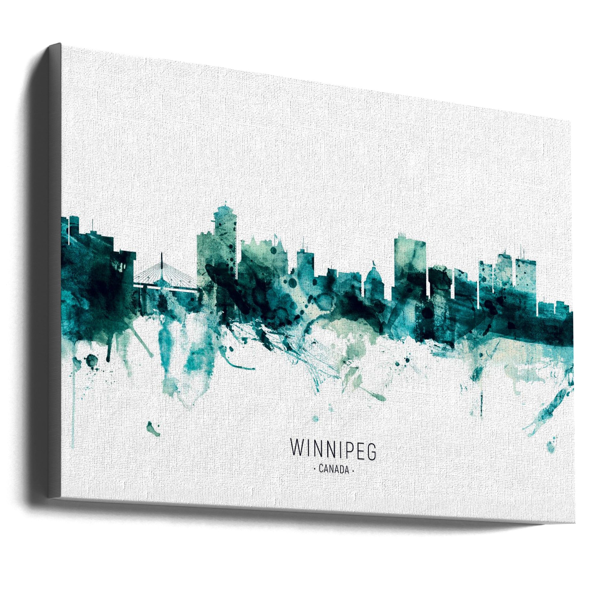 Wall art, ligne d'horizon de Winnipeg, Canada.