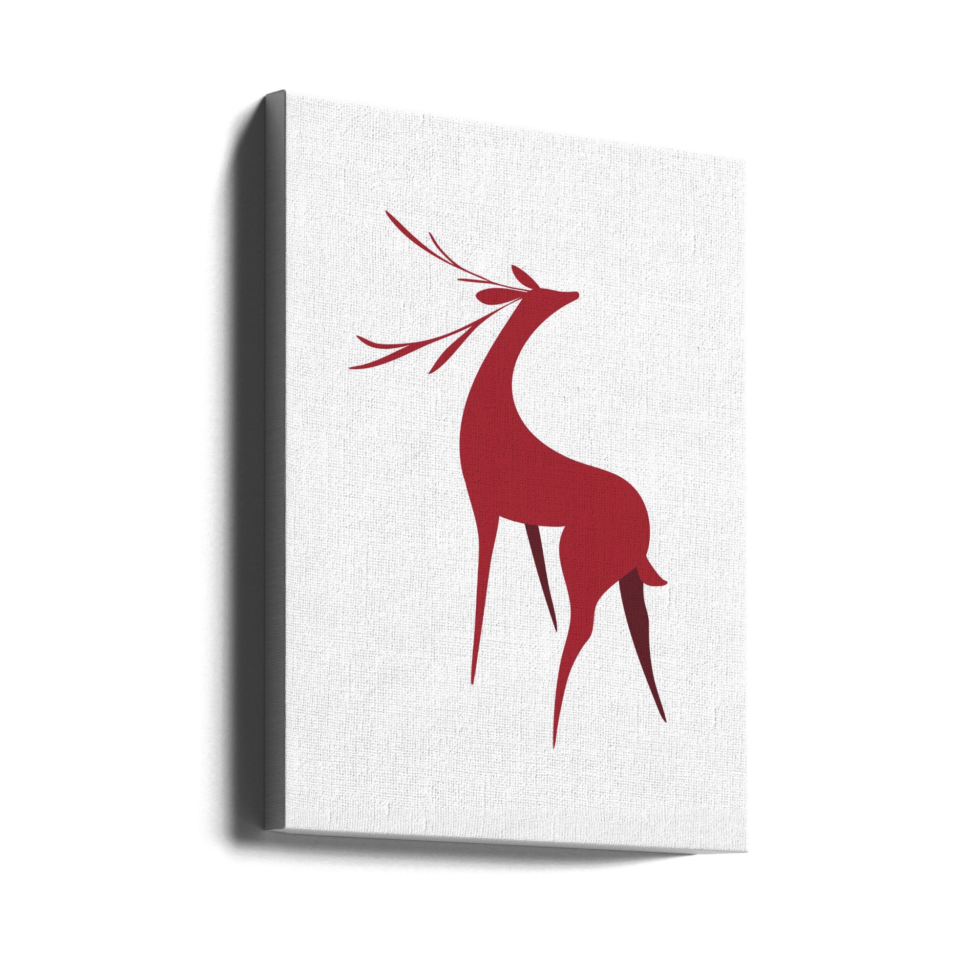 Art mural : Cerf stylisé rétro (rouge)