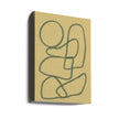 Dessin mural abstrait au trait.