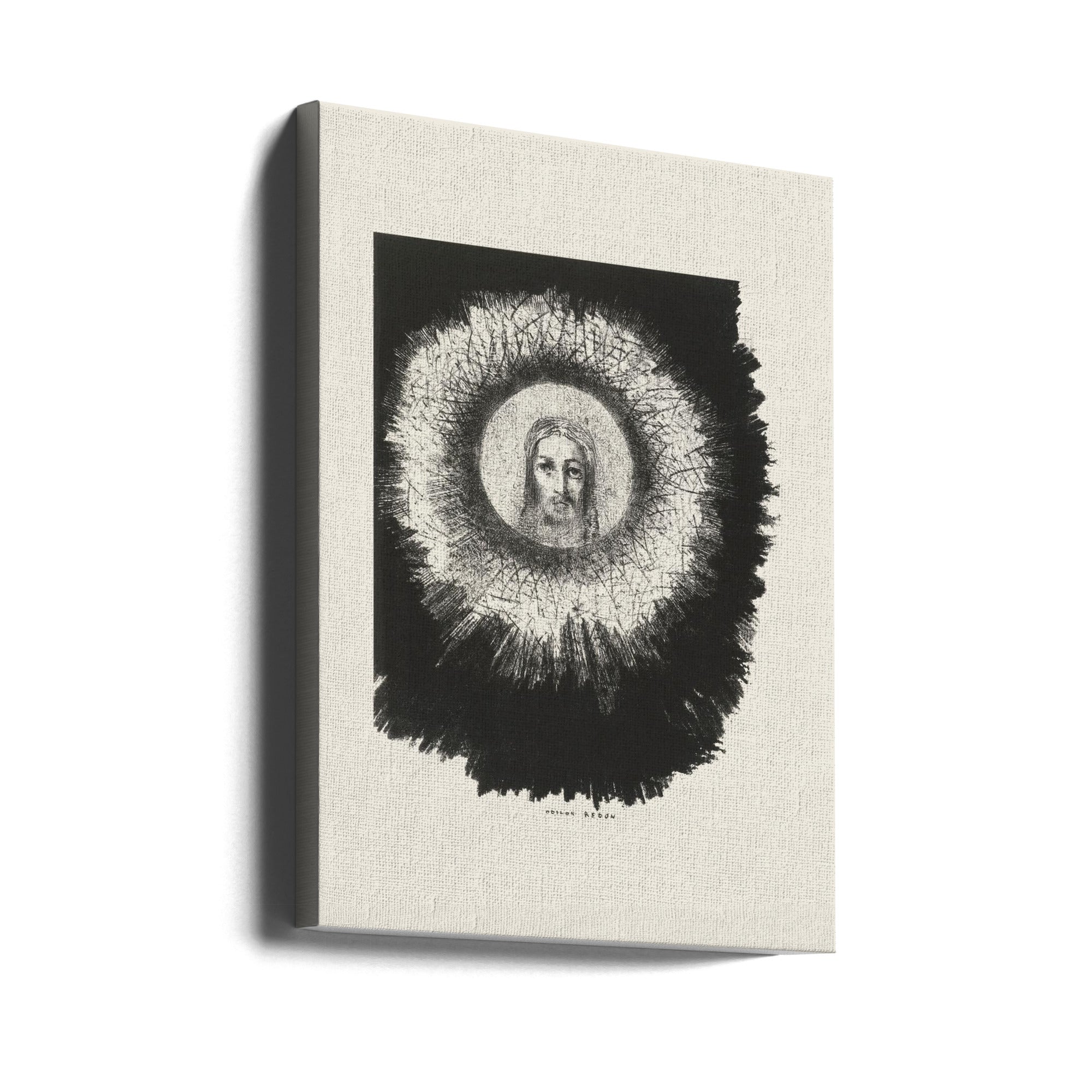 Art mural et le visage du Christ brillait dans le disque solaire.