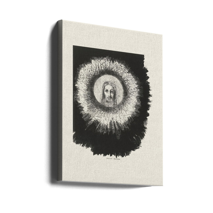 Art mural et le visage du Christ brillait dans le disque solaire.