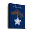 Impression sur toile : Étoile de Noël bleue scintillante et joyeuse