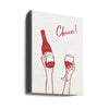 Wall art Cheers wine illustration & text (black & white)