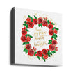 Décoration murale, couronne de roses anglaises rouges pour les vœux de vacances.