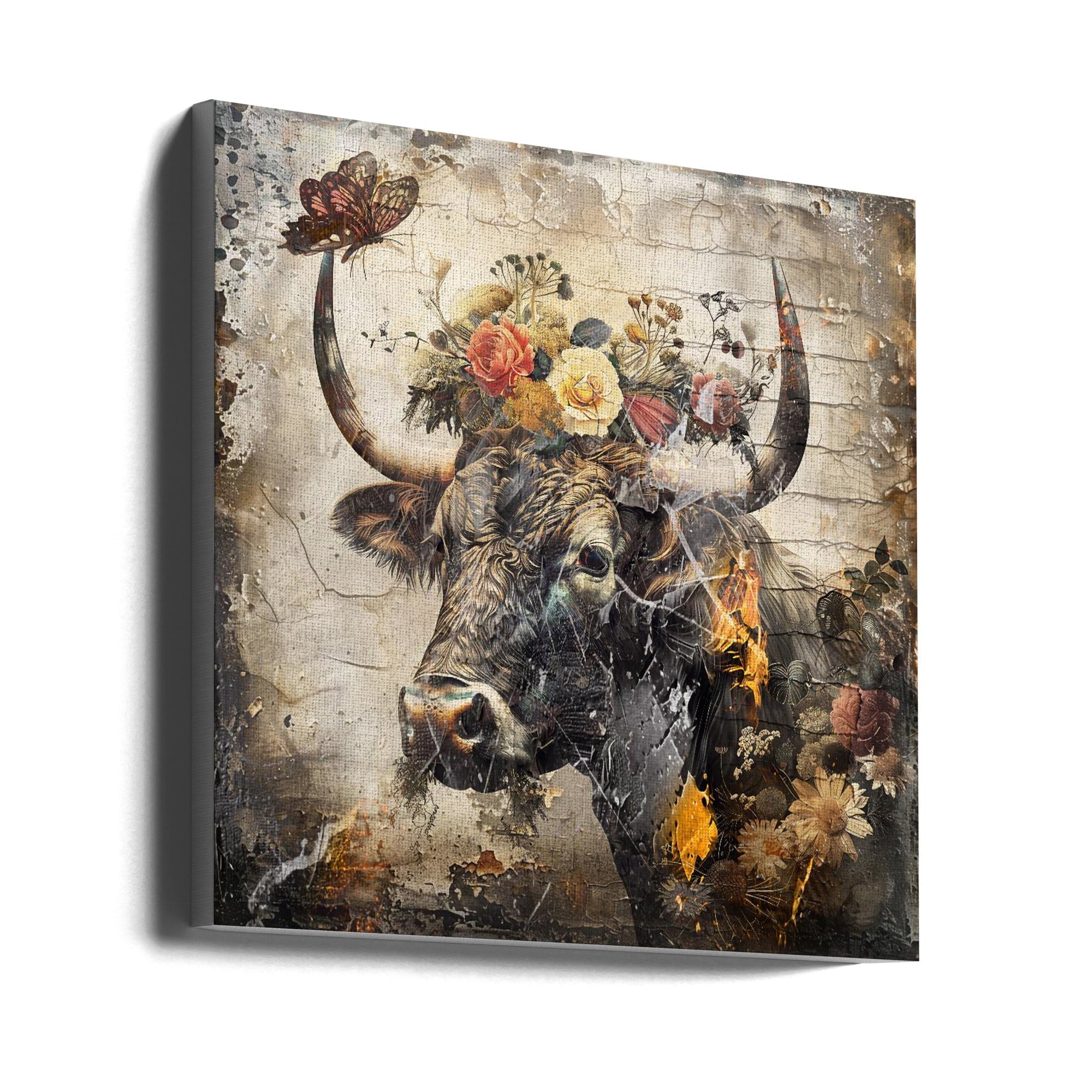 Illustration vintage d'animaux floraux pour décoration murale 09