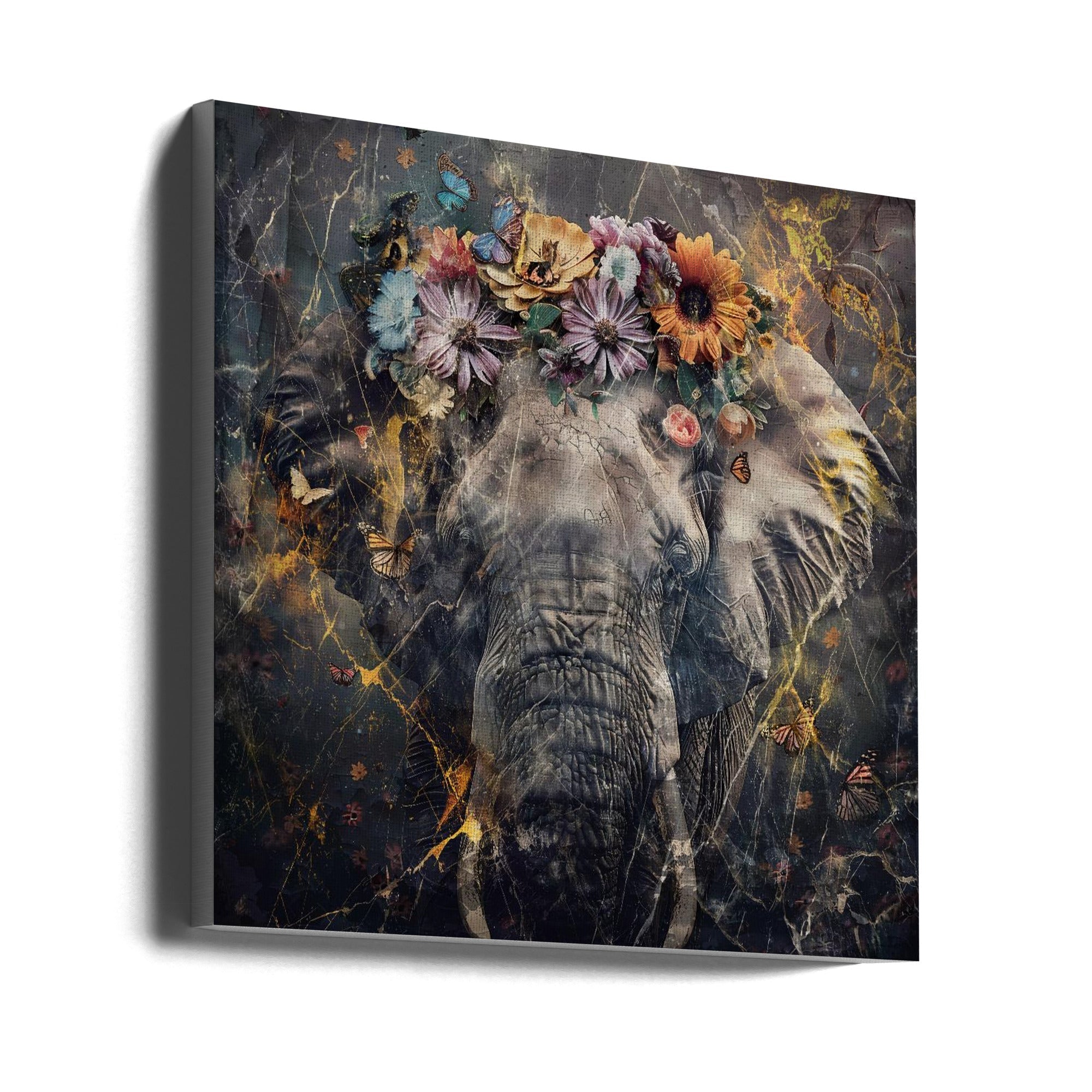 Illustration murale Art animal Éléphant Illustration vintage Art mural 01