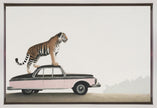 Wall art Tiger on a car roof