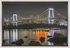 Art mural : Magnifique pont Rainbow Bridge avec le panorama de Tokyo en soirée.