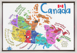 Carte illustrée du Canada avec des animaux, par Carla Daly, pour décoration murale.