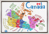 Carte illustrée du Canada avec des animaux, par Carla Daly, pour décoration murale.