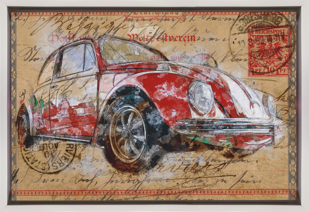 Wall art Volkswagen rouge