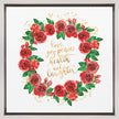 Décoration murale, couronne de roses anglaises rouges pour les vœux de vacances.