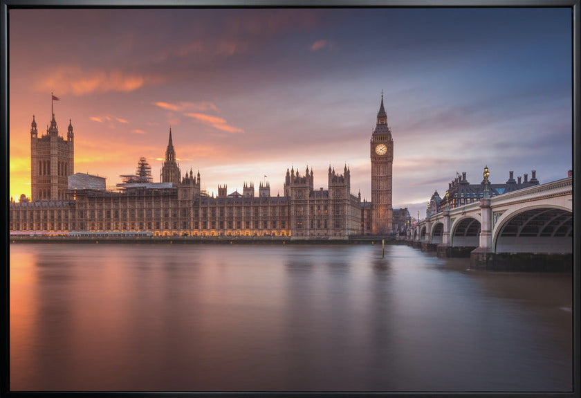 Wall Art London Palace of Westminster Sunset